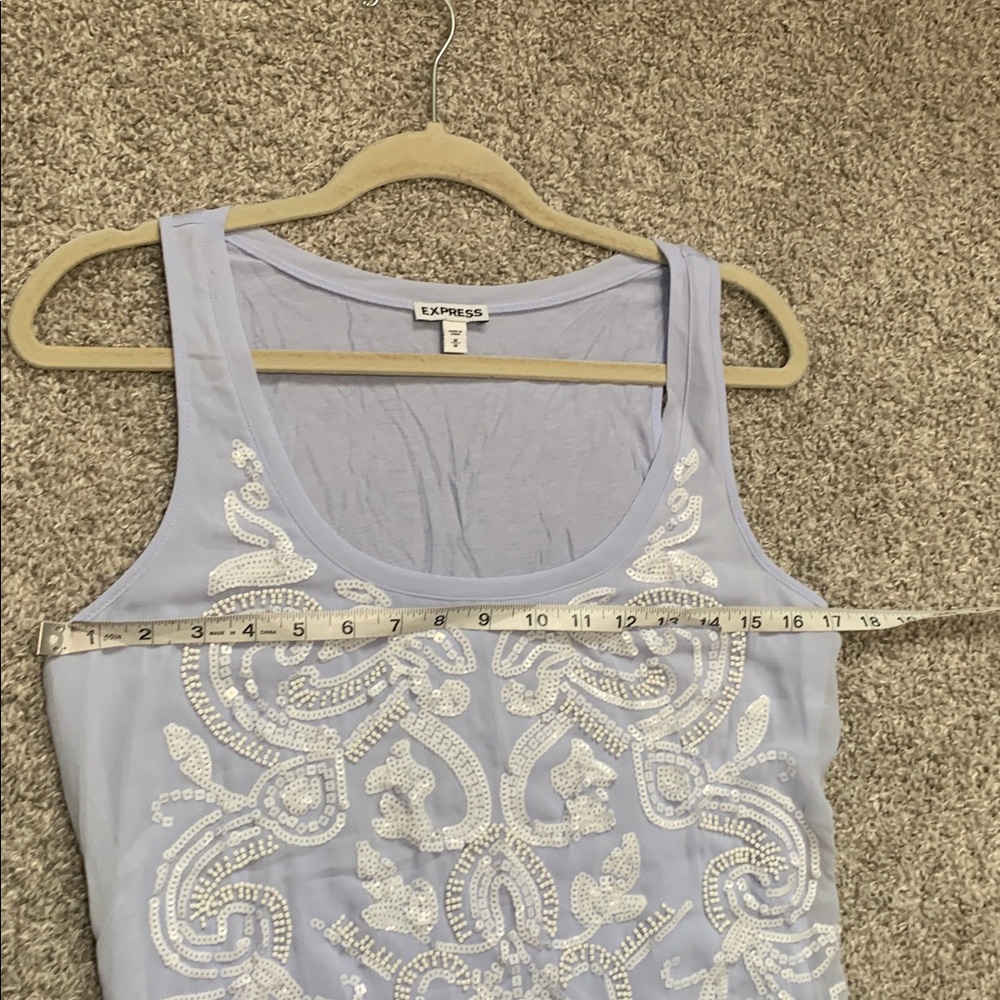Y2K Express Sequin Beaded Pattern Tank Top - Picture 6 of 7